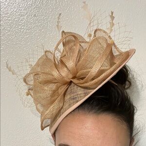 Elegant Tan Fascinator Hat